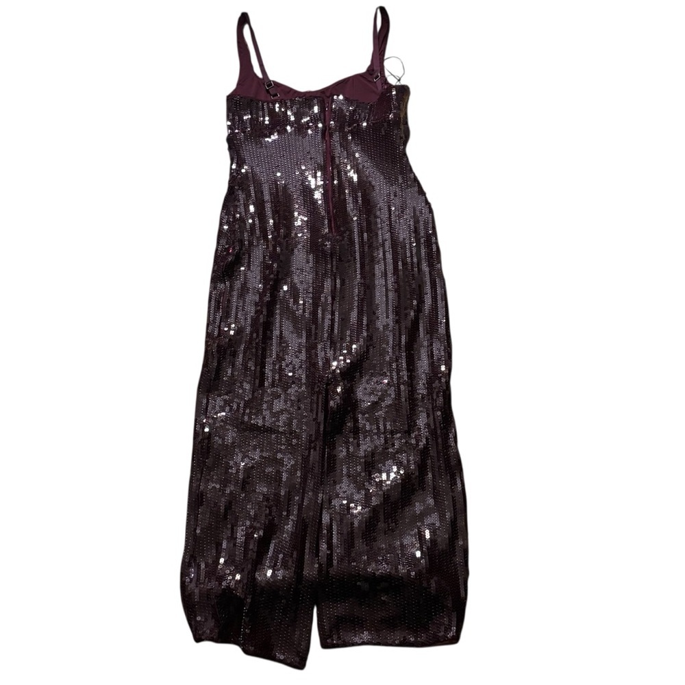 Abercrombie & Fitch Corset Sequin Midi Dress Womens Size Medium Red Deep Wine - Picture 3 of 6